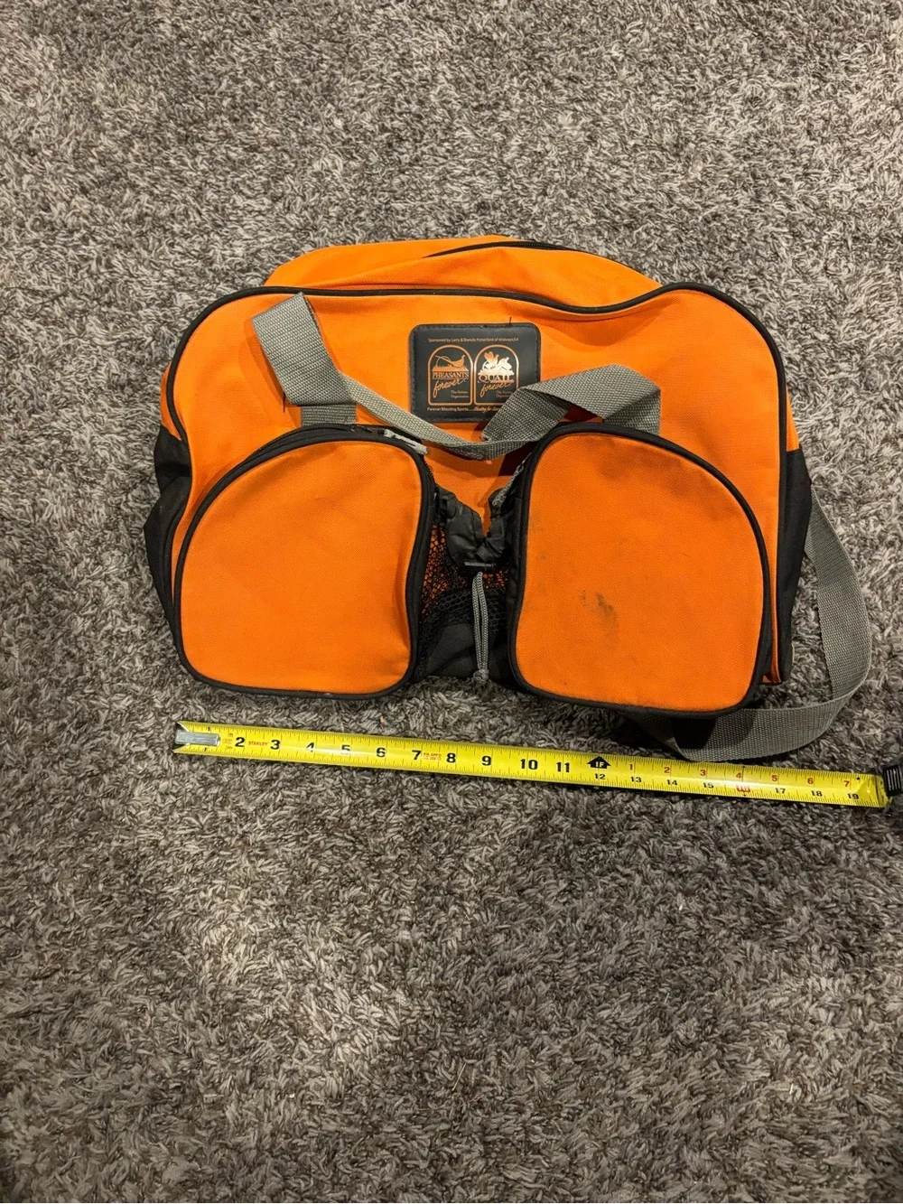 Pheasants Forever Orange Utility Duffle Bag with Dual Front Pockets